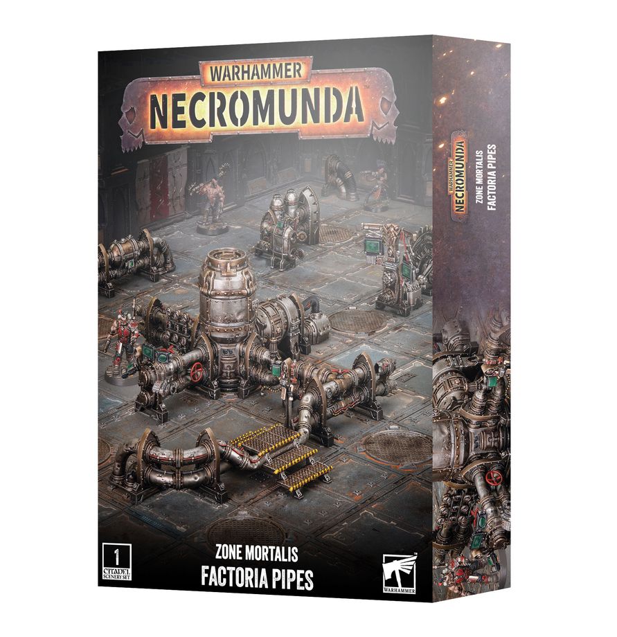 Assembled pipe network painted and weathered on a gaming table