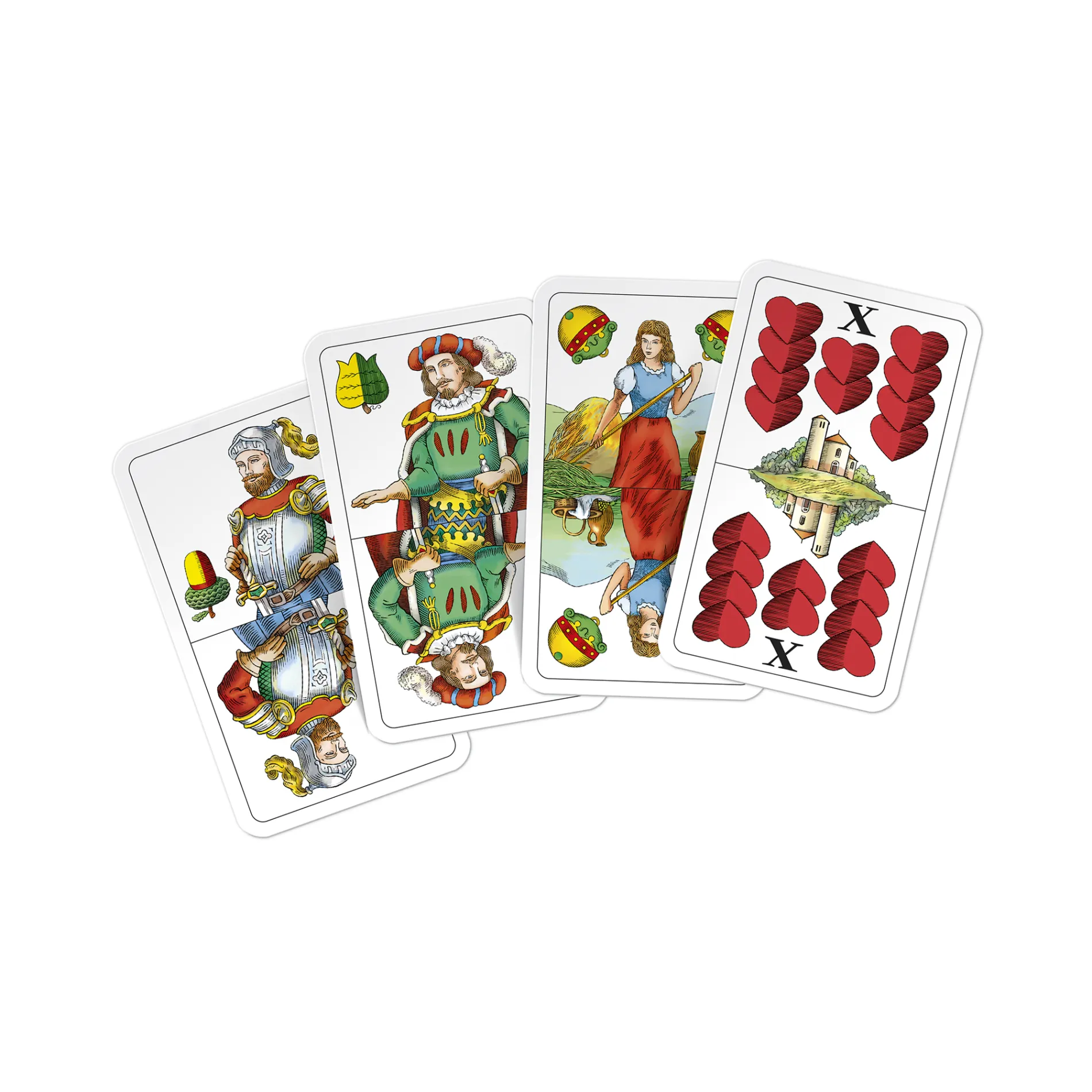 Detailed display of playing cards