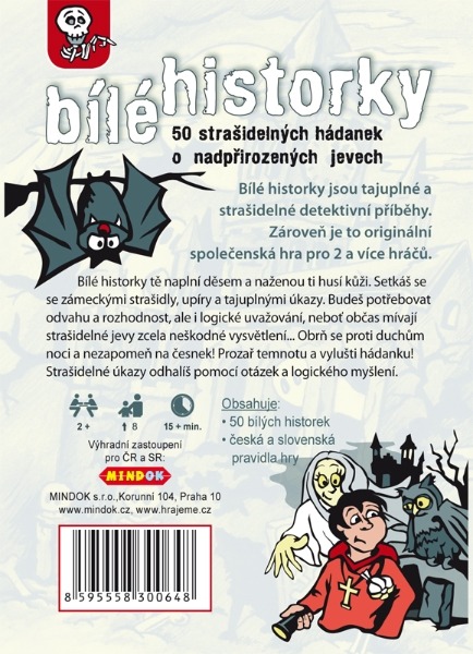 Detail of a Bílé historky game card with illustration