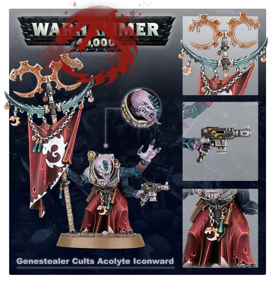 Warhammer 40K: Genestealer - Acolyte Iconward - miniatura hrdiny