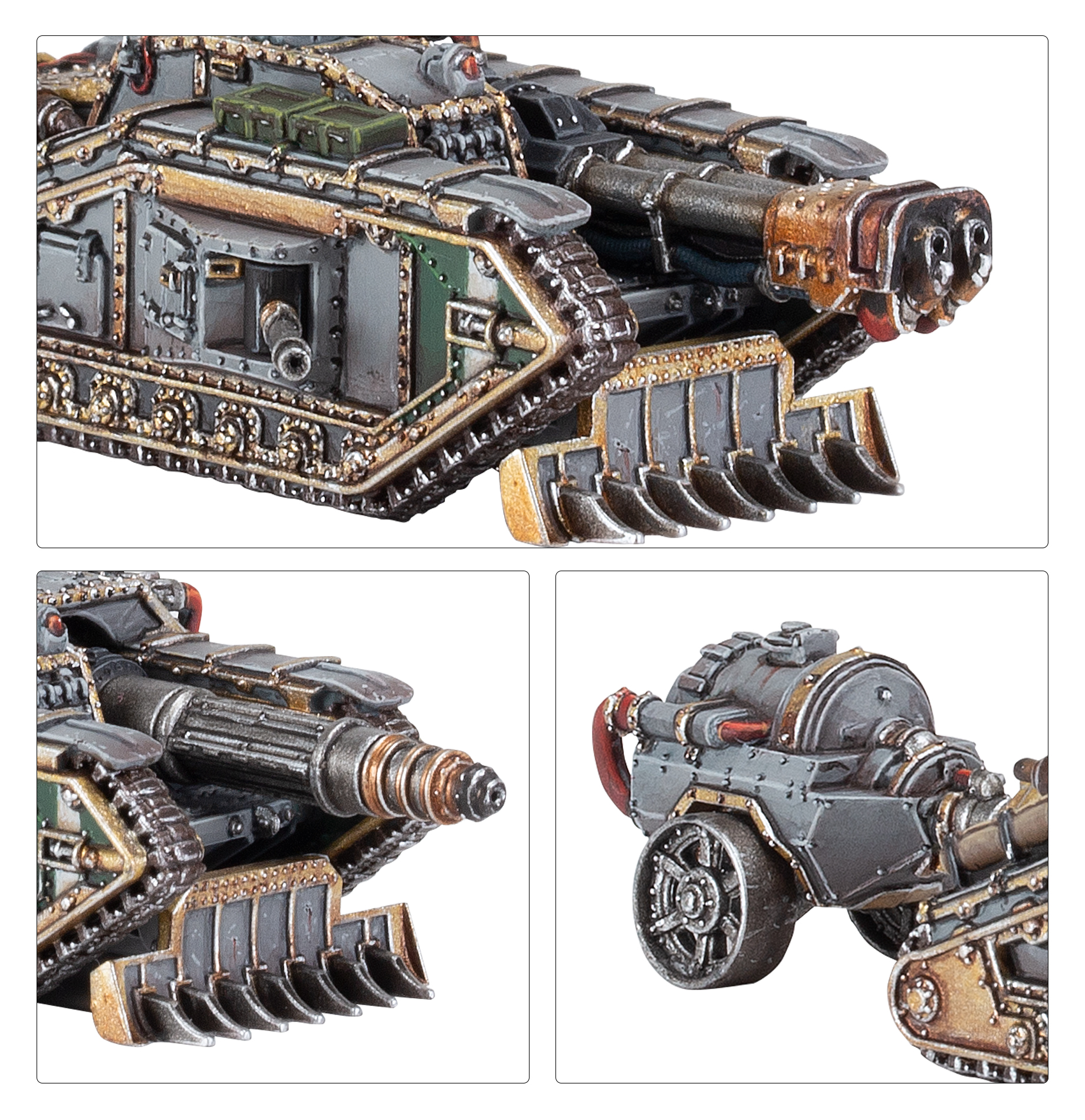Close-up view of Malcador Infernus and Valdor tanks