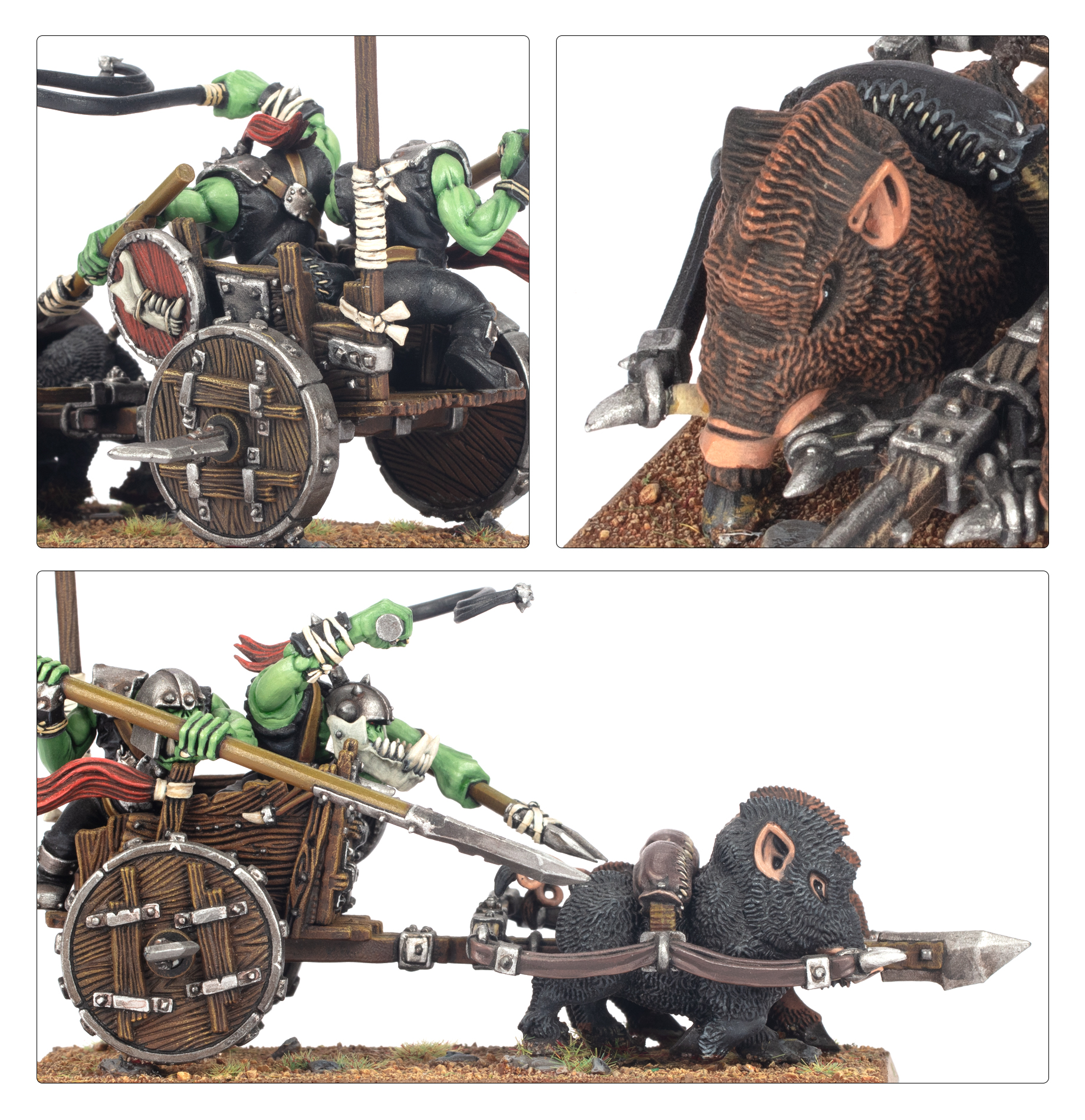 Orc Boar Chariots - celkový pohled na miniatury