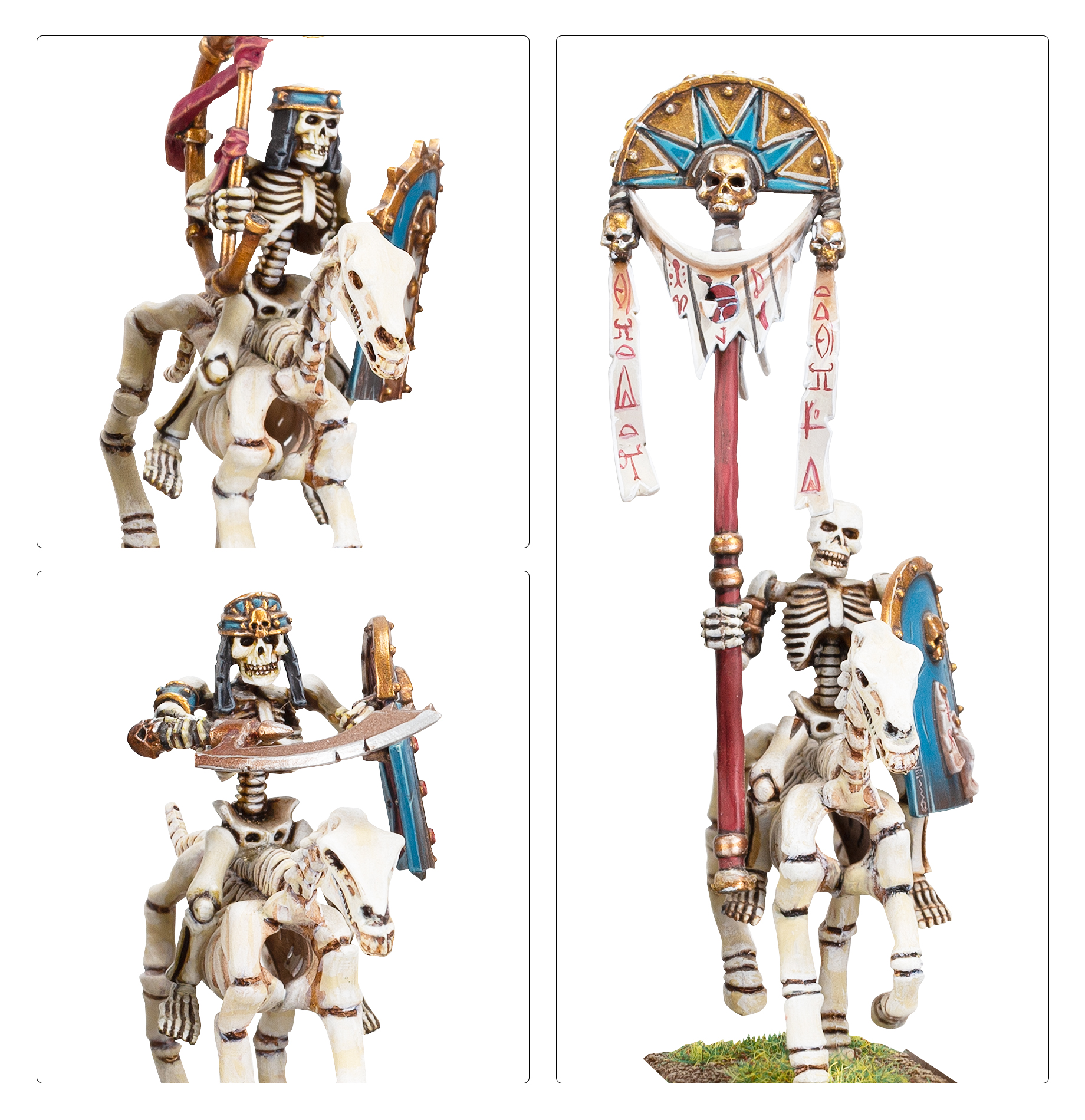 Tomb Kings Skeleton Horsemen sestavená miniatura