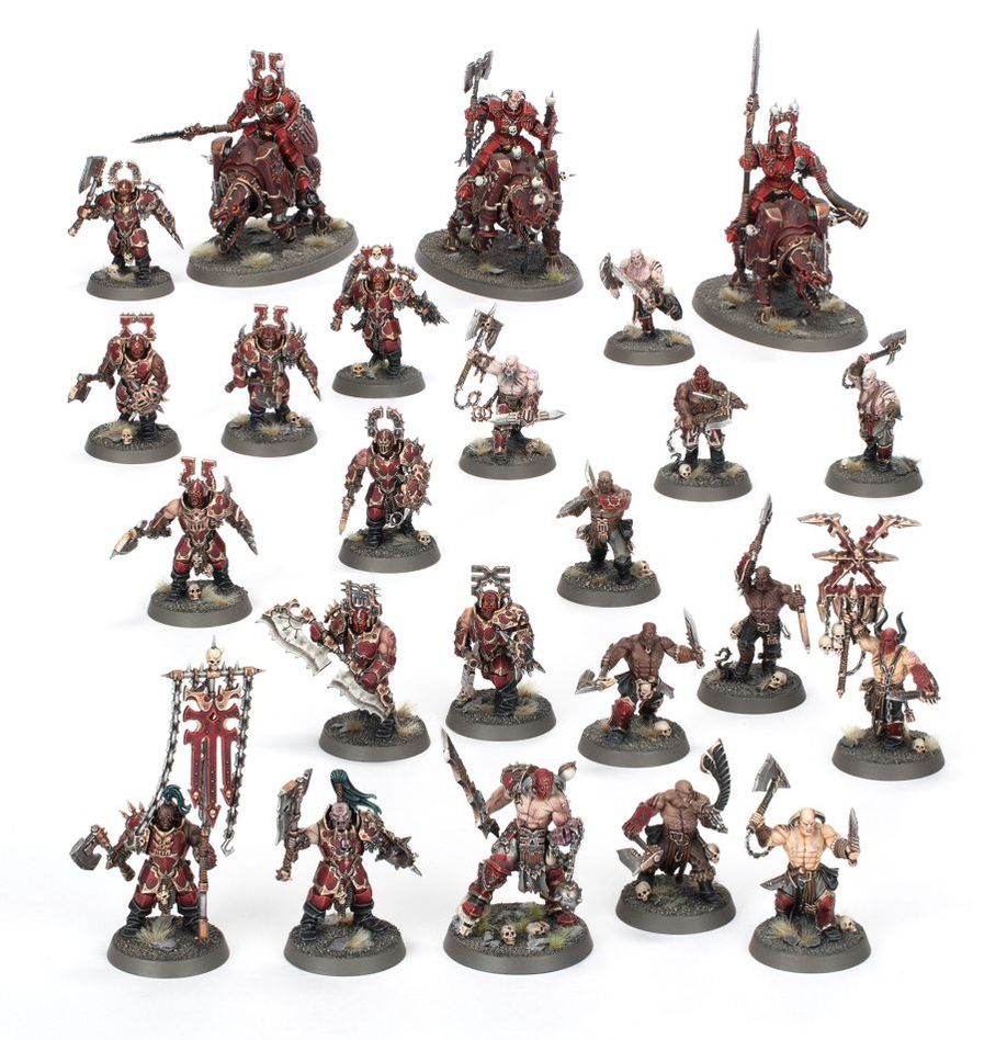 Vanguard Blades of Khorne with infantry, Slaughterpriest and Mighty Skullcrushers