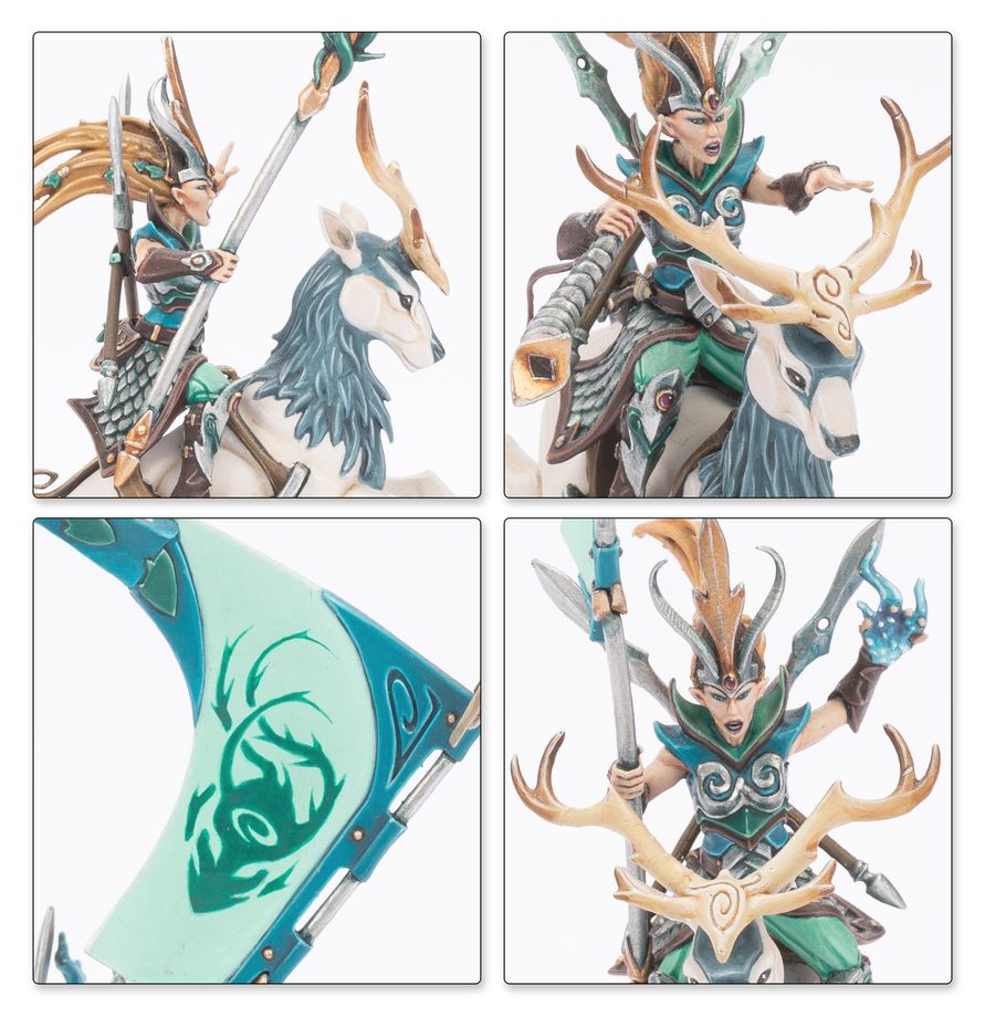 Details of Wood Elf Realms Battle March Army miniatures