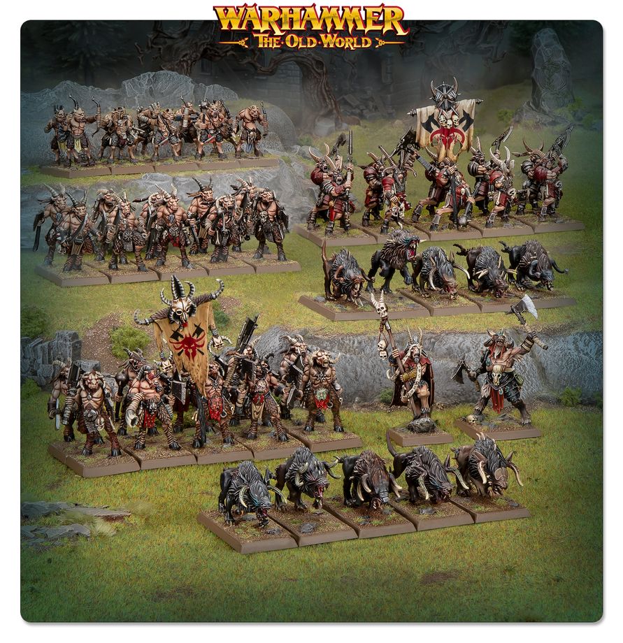 Beastmen Brayherds Battle March Army for Warhammer: The Old World