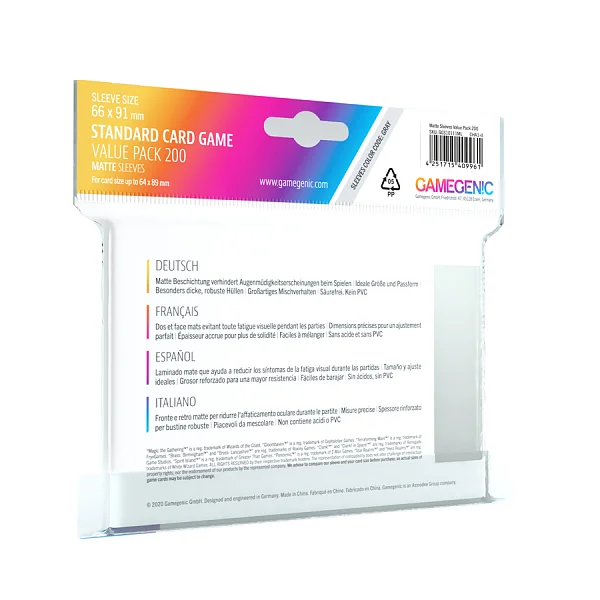 Pack of Gamegenic matte clear card sleeves