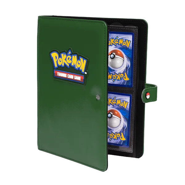 Detail of inner pockets and surface of the Premium Green Snap Binder