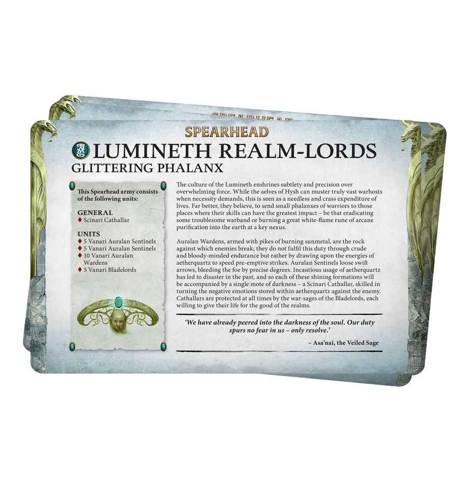 Faction Pack preview: Lumineth Realm-lords – Spearhead cards and overview